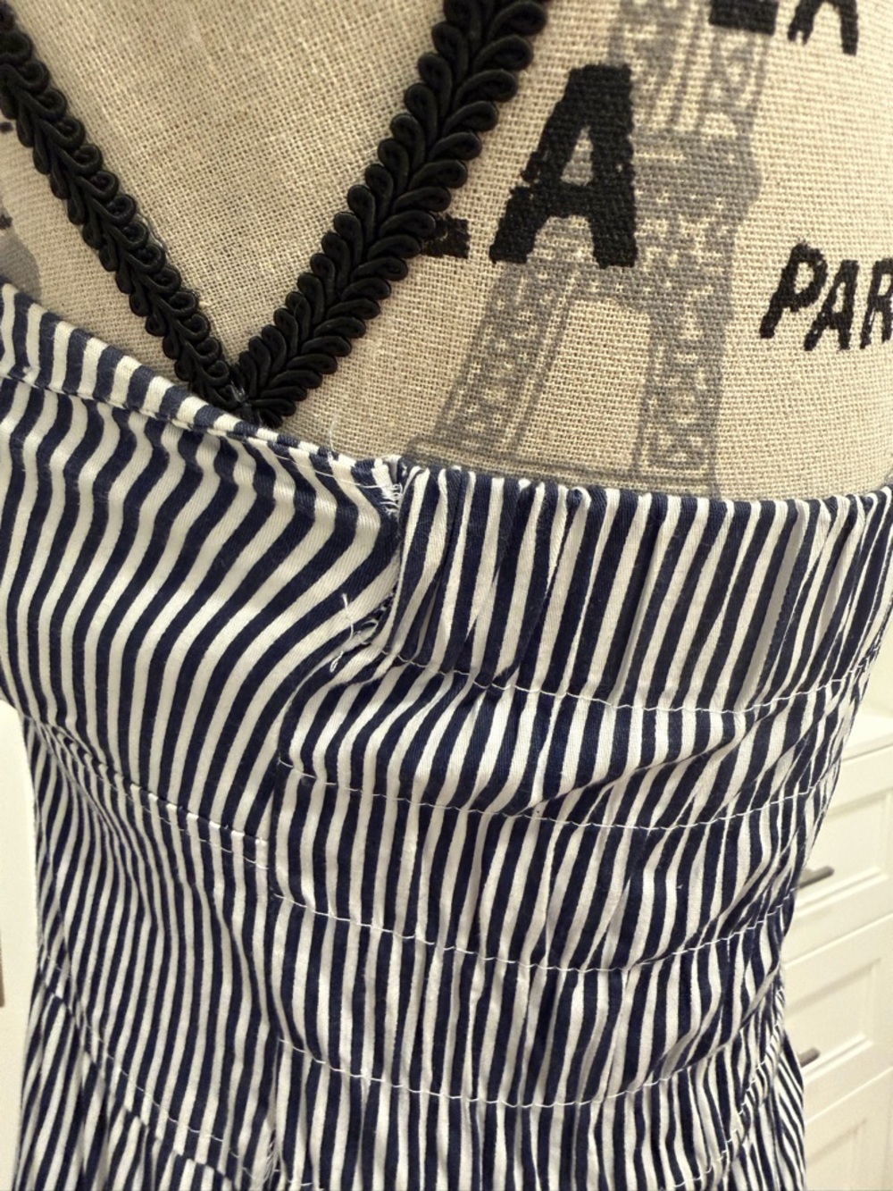 Nautical Navy & White Striped Strapless Dress - Picture 8 of 9